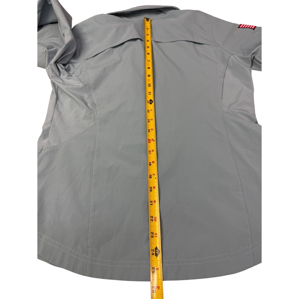 Columbia Womens Silver Ridge Long Sleeve Shirt Blue Grey Sun Valley AL7079 L‎ - Picture 10 of 11